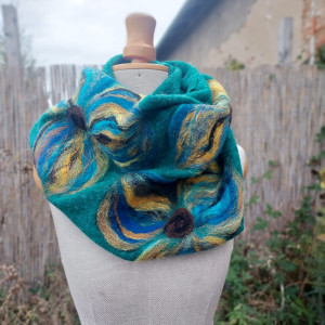 komin  welniany filcowany wełna merino