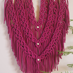 Makrama w kolorze orchidei