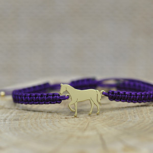 Koń / Konie - bransoletka z koniem, srebro 925 pozłacane