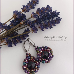 Kolczyki z kryształkami - fioletowe