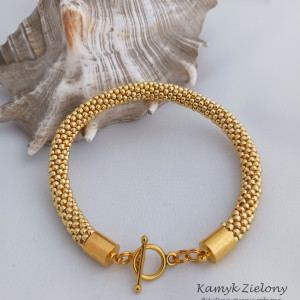 Bransoletka ze złotych koralików Toho
