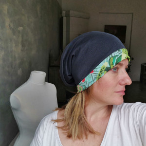 Czapka dzianinowa  szara smerfetka