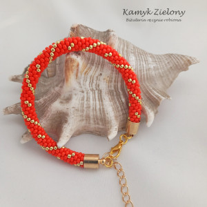 Bransoletka z koralików Toho - pomarańczowa