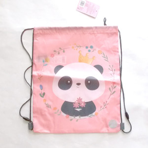 nowy worek szkolny, pudrowy worek na buty, panda worek do szkoły, panda workoplecak, worek dla dziewczynki, worek z pandą, plecaczki dla dzieci, panda plecaczek dla dziewczynki
