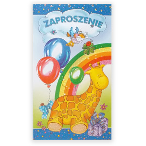 żyrafa zaproszenia dla dzieci, śmieszne zaproszenia, zaproszenia na urodziny, zaproszenia na imprezę, zaproszenia bez tekstu, zaproszenia z żyrafą, bajkowe zaproszenia