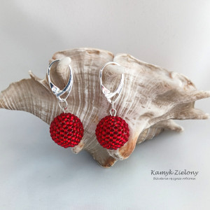 Kolczyki - jasnoczerwone kuleczki