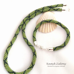 Komplet zielony, naszyjnik i bransoletka