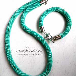 Komplet turkusowy - naszyjnik, bransoletka