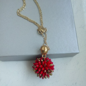 Zawieszka-kulka czerwono-złota