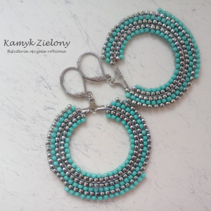 Kolczyki turkusowo-srebrne