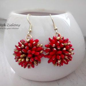 Kolczyki czerwono-złote
