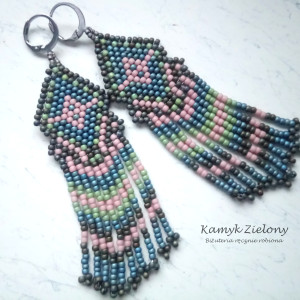 Długie kolczyki z koralików Toho