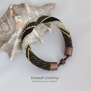 Bransoletka brązowo-kremowa