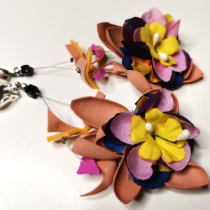 Klipsy kwiaty boho