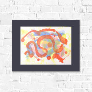 nowoczesny obraz A3, abstrakcyjny rysunek 30x40, boho dekoracja na ścianę, minimalizm obrazek do domu, kolorowa grafika do sypialni, abstrakcja do salonu, ręcznie malowany obrazek A3