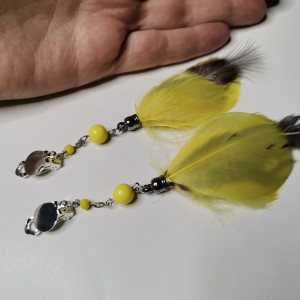 Klipsy pióra boho
