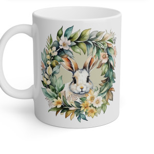 Kubek królik kwiaty kubek z króliczkiem kubek na urodziny