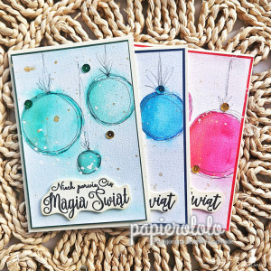 Zestaw trzech kartek bożonarodzeniowych