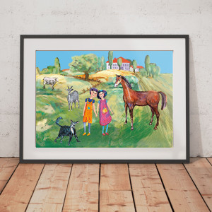 Kolorowy obrazek do dziecięcego pokoju, plakat dla dziewczynki, plakat dla chłopca, plakat dla dzieci, grafika do dziecięcego pokoju, bajkowy plakat A4