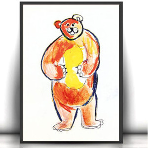 miś plakat dla dzieci, bajkowy plakat z misiem, obrazek z misiem, dekoracja do dziecięcego pokoju, plakat dla chłopca, plakat dla dziewczynki