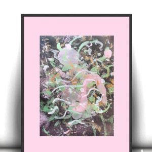 nowoczesna dekoracja na ścianę, pastelowa abstrakcja 30x40, abstrakcyjny obraz do domu, boho grafika na ścianę, rysunek do sypialni, grafika do salonu A3