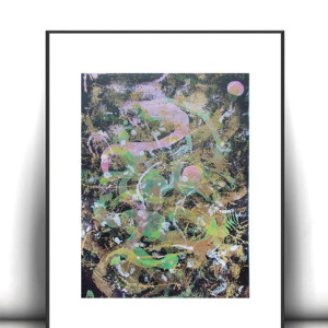 abstrakcyjna grafika do domu, nowoczesny obrazek 30x40, boho dekoracja na ścianę, ręcznie malowany obraz abstrakcyjny, pastelowy rysunek do sypialniA3