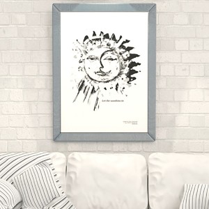 30x40 plakat słońce, księżyc plakat, biało czarny plakat do sypialni, plakat w skandynawskim stylu, grafika do pokoju