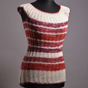 Damski top w kolorowe pasy# letnia bluzka#bawełniany top#zrobiony ręcznie#zrobiony na drutach#