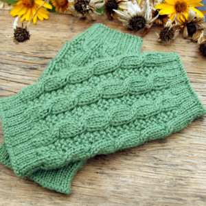 Getry, ocieplacze na nogi - jasna szałwia, wełniane