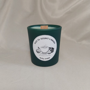 Świeca sojowa czarna herbata, bergamotka i mandarynka 190ml