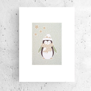 pingwinek plakat, mały plakat z pingwinkiem, skandynawskie plakaty, pingwin plakat, plakat z pingwinem, bajkowe plakaty ze zwierzętami, zimowy plakat, pingwin obrazek, obrazek z pingwinkiem