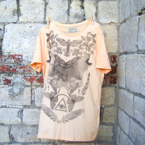 rozmiar L koszulka z wilkami, wilki koszlka L, boho koszulka, koszulka z bawełny, bawełniana koszulka, t-shirt z nadrukiem