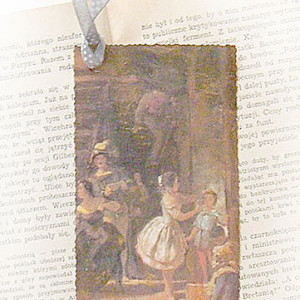 vintage zakładka do książki, shabby chic zakładka do książki, retro zakładka do książek