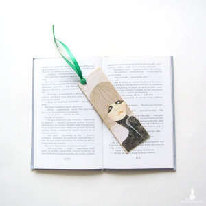 dziewczyna zakładka do książki, shabby chic zakładka do książki, fajna zakladka do książek