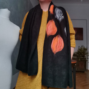 szal wełniany czarny