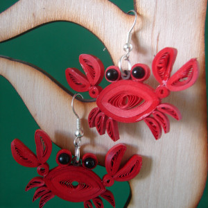 kolczyki ręcznie wykonane z papieru