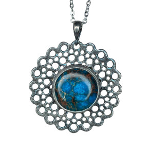 Wisiorek z jaspisem w ażurowej oprawie a1048