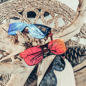 Drewniane okulary “OCEAN” - grawer fal