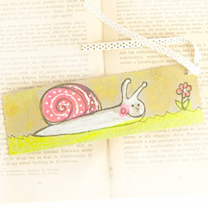 ślimak zakładka do książki, bajkowa zakładka, zakładka dla dziecka, zwierzęta zakładka, śmieszna zakładka