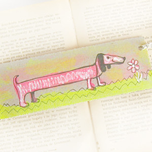 śmieszna zakładka do książki, pies zakładka, zakładka z psem, jamnik zakładka, zwierzęta zakładka dla dziecka
