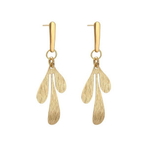 Kolczyki ze złocistymi listkami c1055