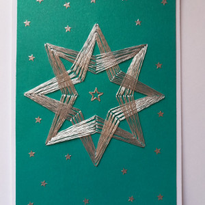 kartka świąteczna, ręcznie wyszywana