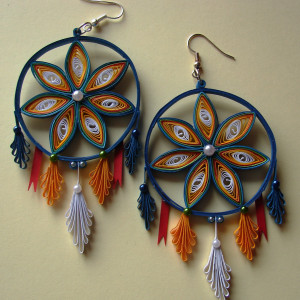 kolczyki ręcznie wykonane z papieru