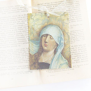 vintage zakładka do książki, zakładka ze sztuką, malarswto zakładka, shabby chic zakładka do książki