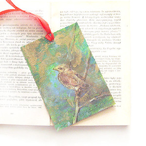 ptaszki zakładka do książki, vintage zakładka, zwierzęta zakładka, shabby chic zakładka do książek, zakładka z ptaszkami