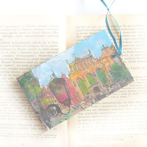 retro zakładka do książki, Gdańsk zakładka, shabby chic zakładka, krajobraz  zakładka do książek, vintage zakładka z Gdańskiem
