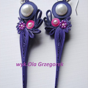 kolczyki ręcznie wykonane z papieru