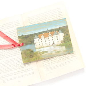 zamek zakładka do książki, vintage zakładka, shabby chic zakładka, zabytki zakładka do książek, zakładka z pejzażem