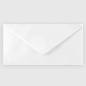 wąskie koperty, białe  koperty 9 cm x 17,5 cm, podłużne koperty,  ozdobne koperty, komplet 25 kopert