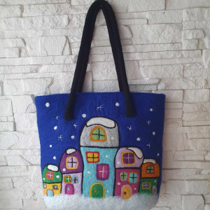 Duża torba w kolorowe domki